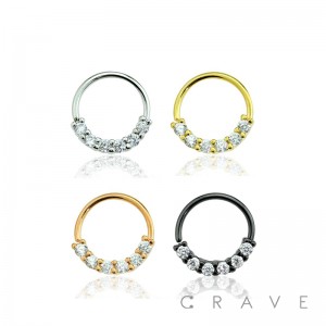 CRESCENT MULTI GEM 16GA SEPTUM RING